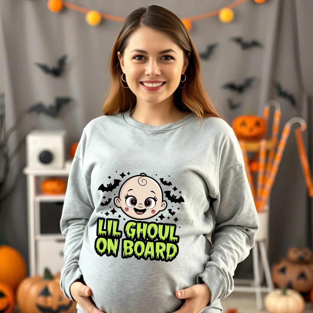 Cute and funny maternity Halloween shirts and sweatshirts for pregnant moms