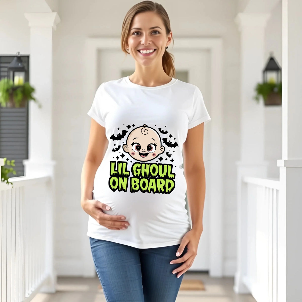 Cute and funny maternity Halloween shirts and sweatshirts for pregnant moms