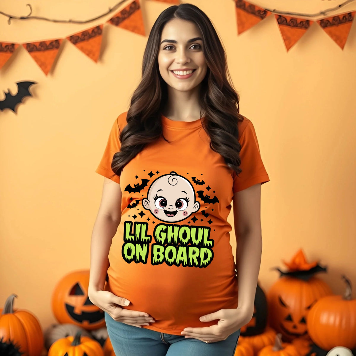 Cute and funny maternity Halloween shirts and sweatshirts for pregnant moms