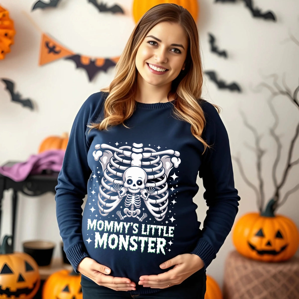 Spooky maternity Halloween shirts and sweatshirts for pregnant moms