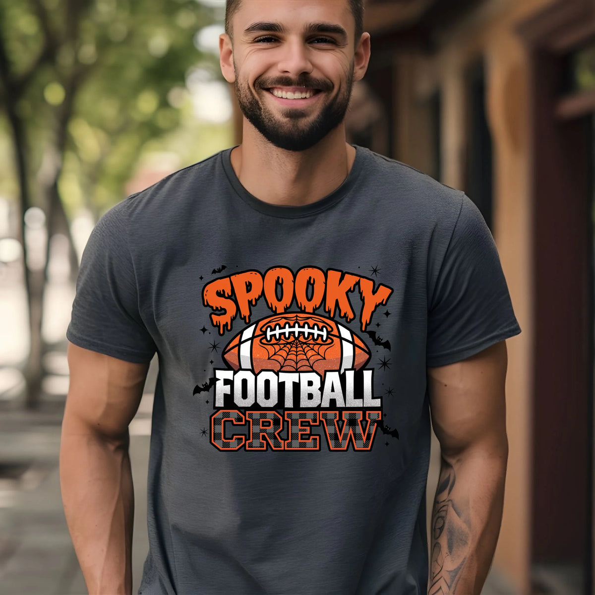 Spooky Football Family matching Halloween game day shirt