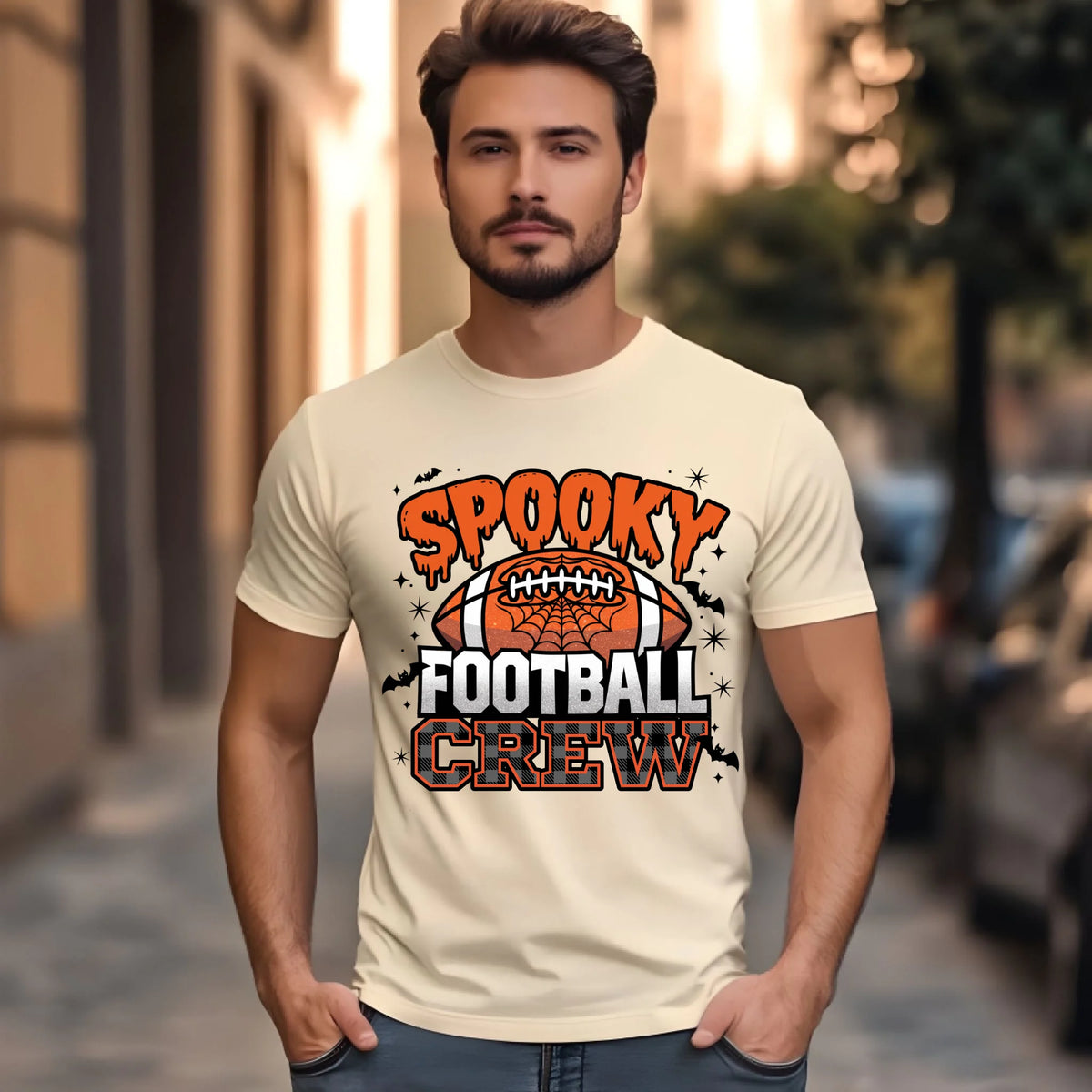 Spooky Football Family matching Halloween game day shirt