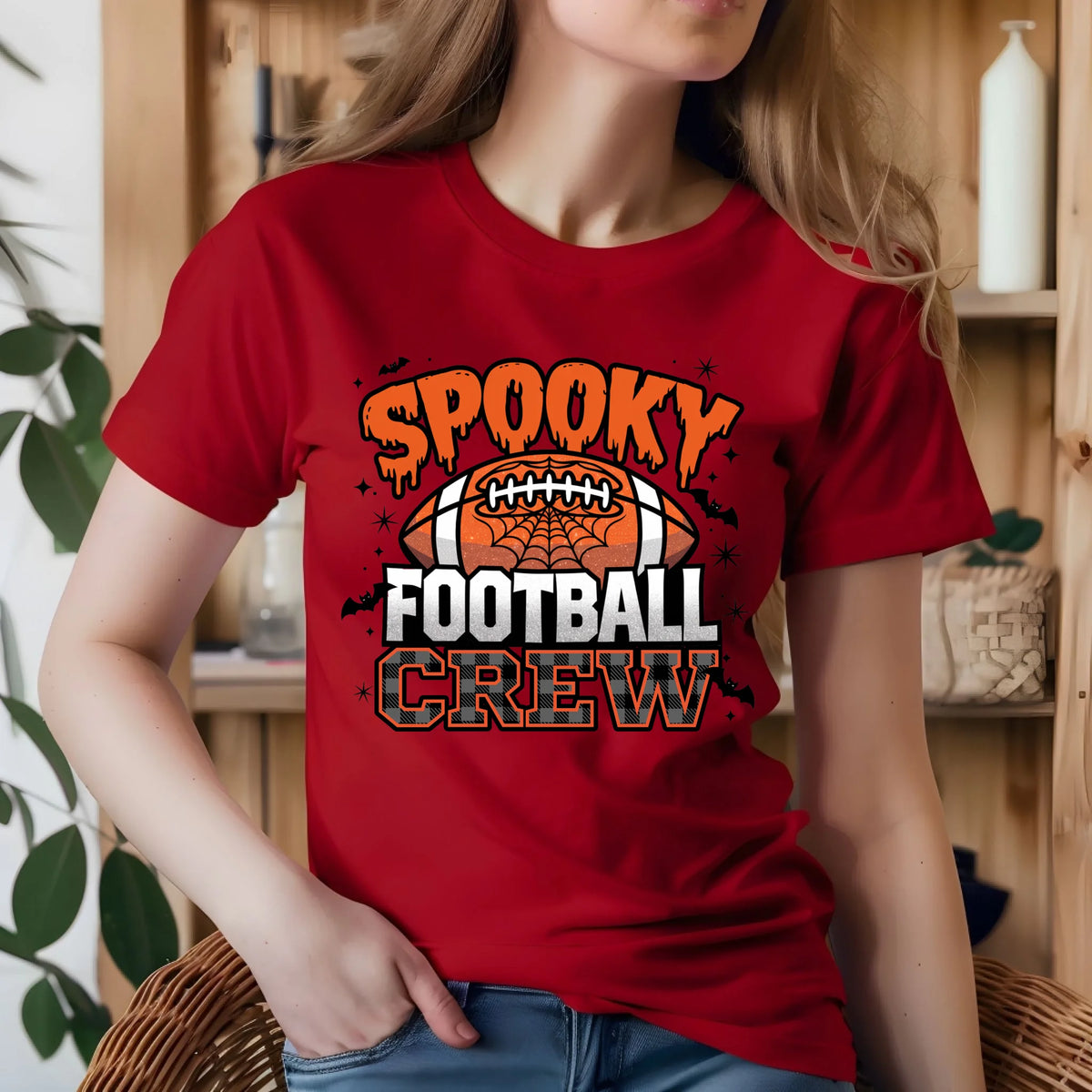 Spooky Football Family matching Halloween game day shirt