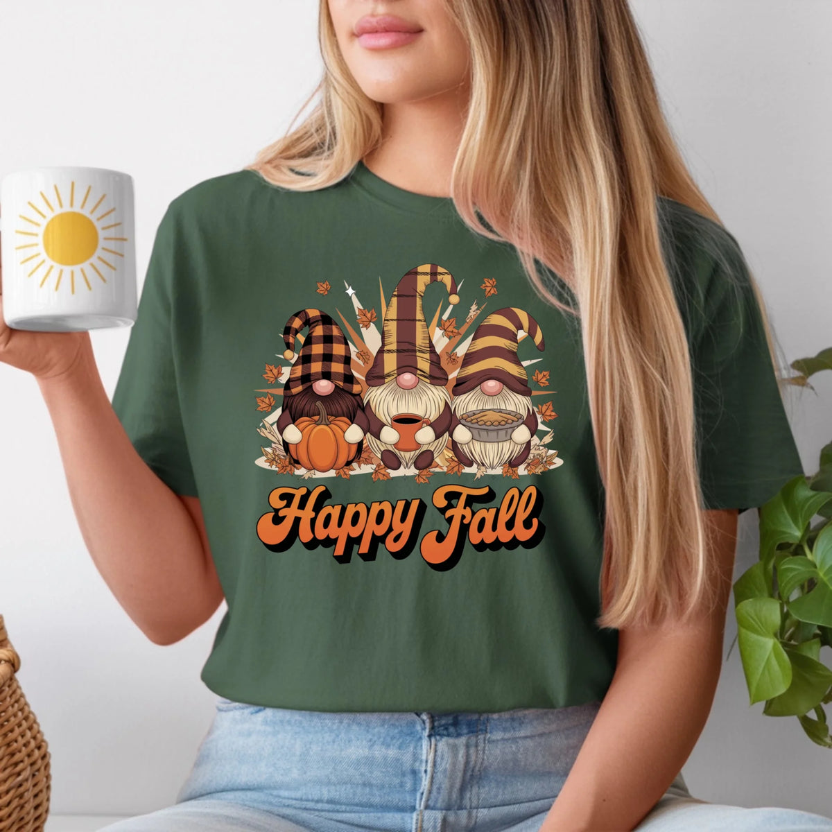 Happy Fall Gnome Squad autumn graphic shirt and crewneck