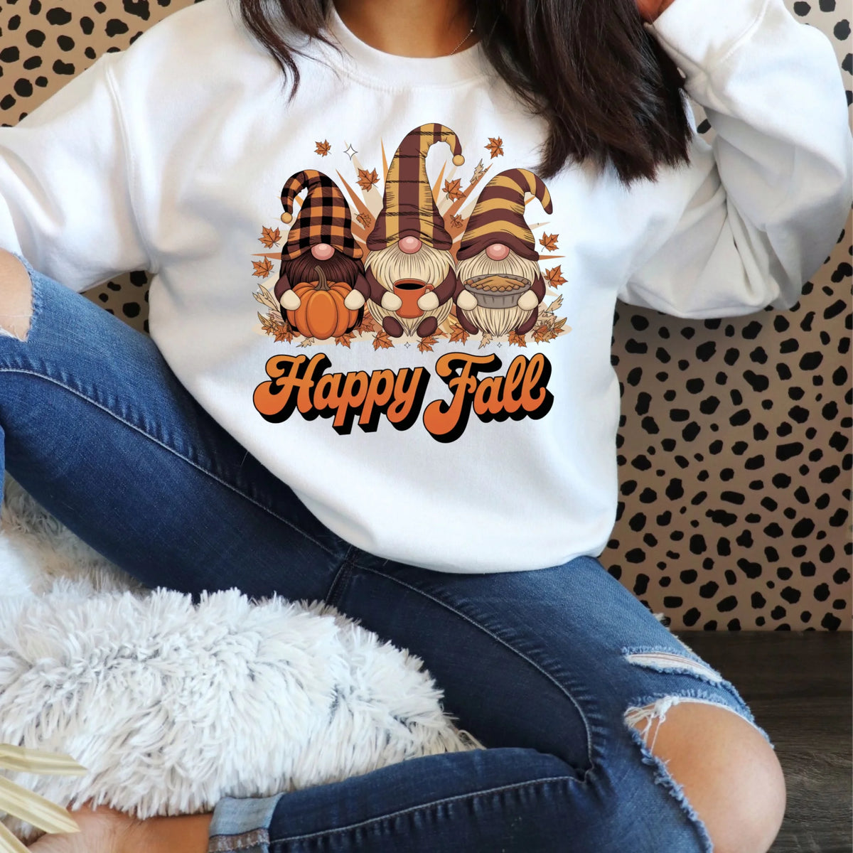 Happy Fall Gnome Squad autumn graphic shirt and crewneck