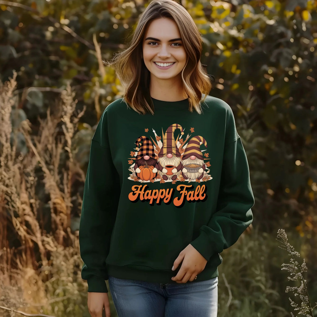Happy Fall Gnome Squad autumn graphic shirt and crewneck