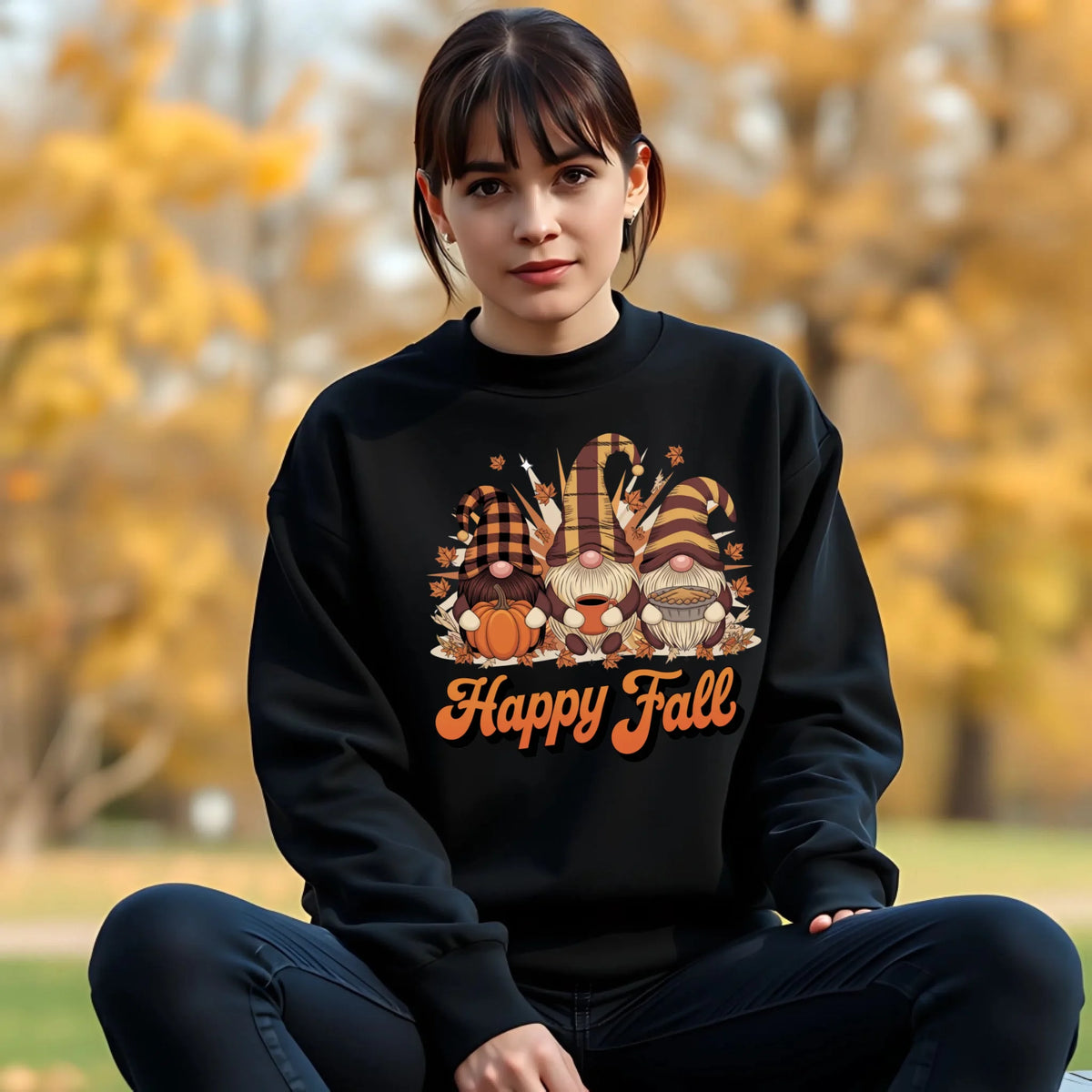 Happy Fall Gnome Squad autumn graphic shirt and crewneck