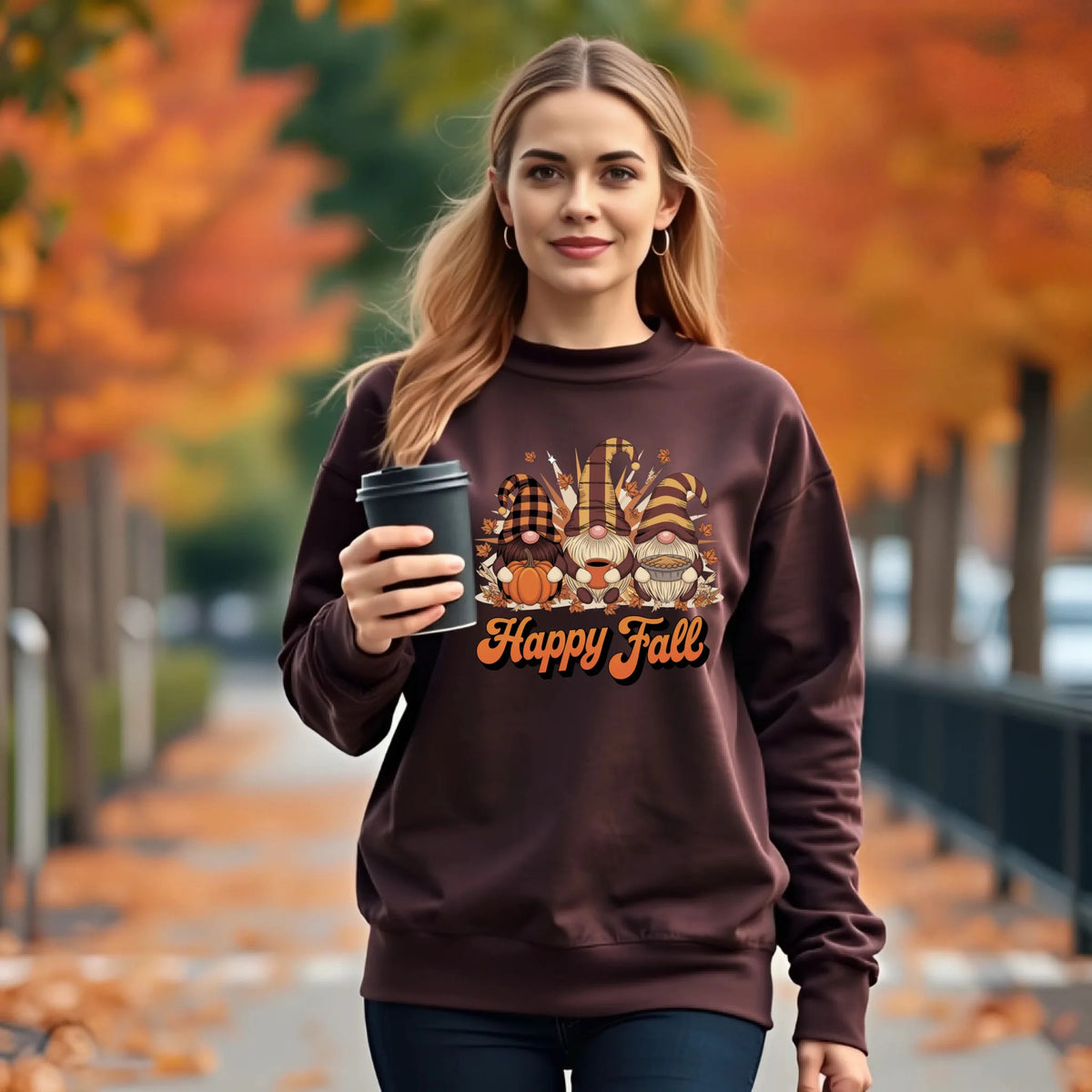 Happy Fall Gnome Squad autumn graphic shirt and crewneck