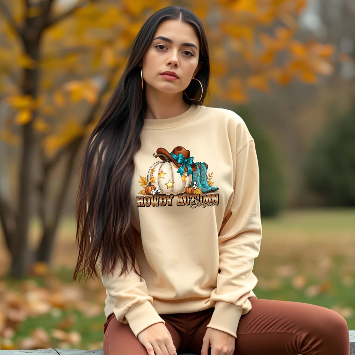 Howdy Autumn western fall graphic shirt and crewneck