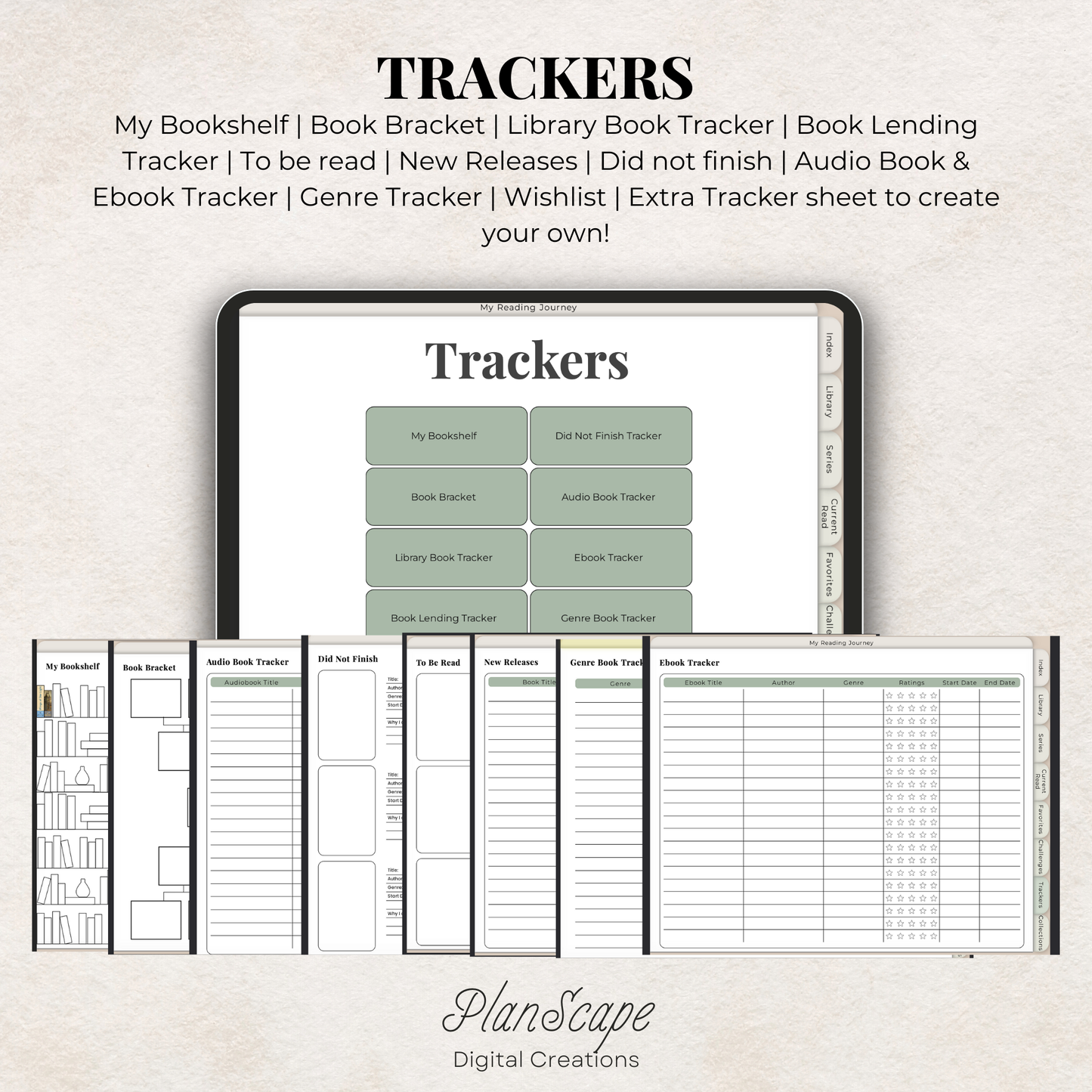 Minimalist Digital Reading Journal: Book Tracker & Series Planner