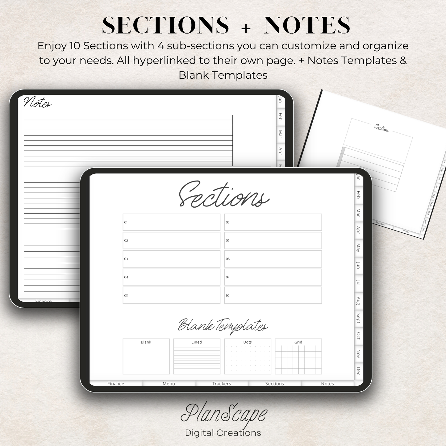 Minimalist Digital Planner: Undated, Hyperlinked Navigation