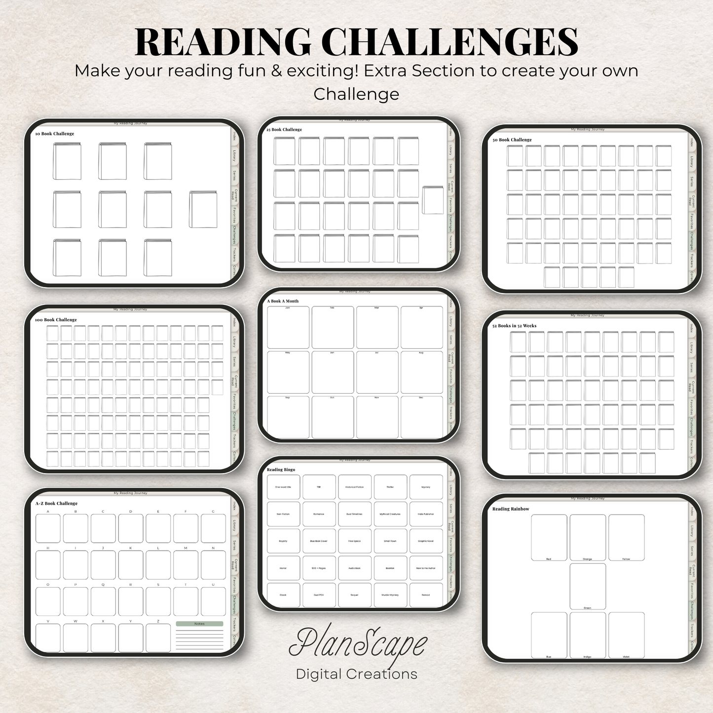 Minimalist Digital Reading Journal: Book Tracker & Series Planner