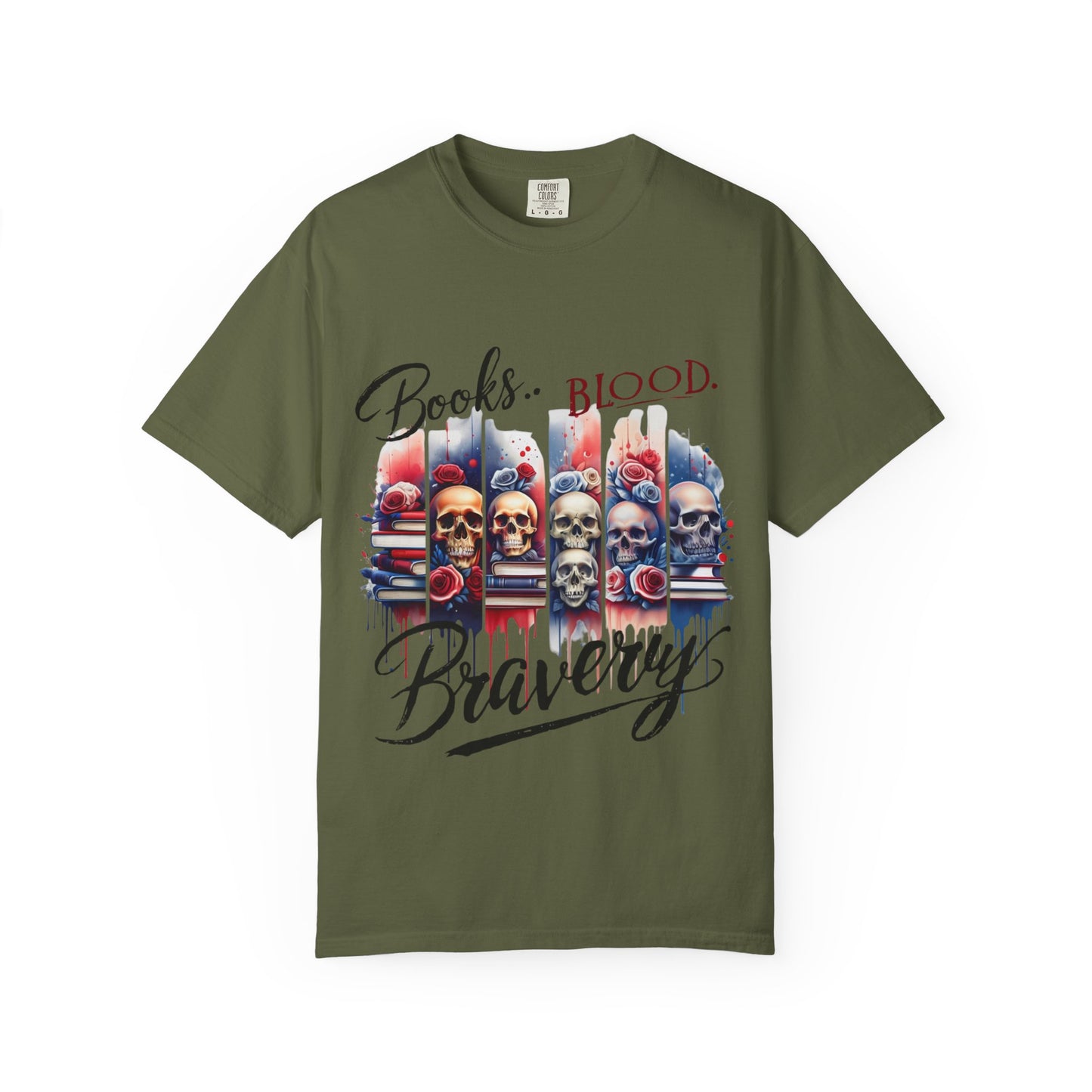 Books, Blood, and Bravery | Patriotic Graphic Tshirt