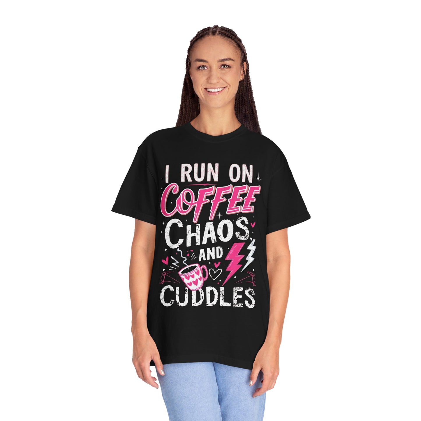 Coffee Chaos and Cuddles T-Shirt for Moms & Coffee Lovers
