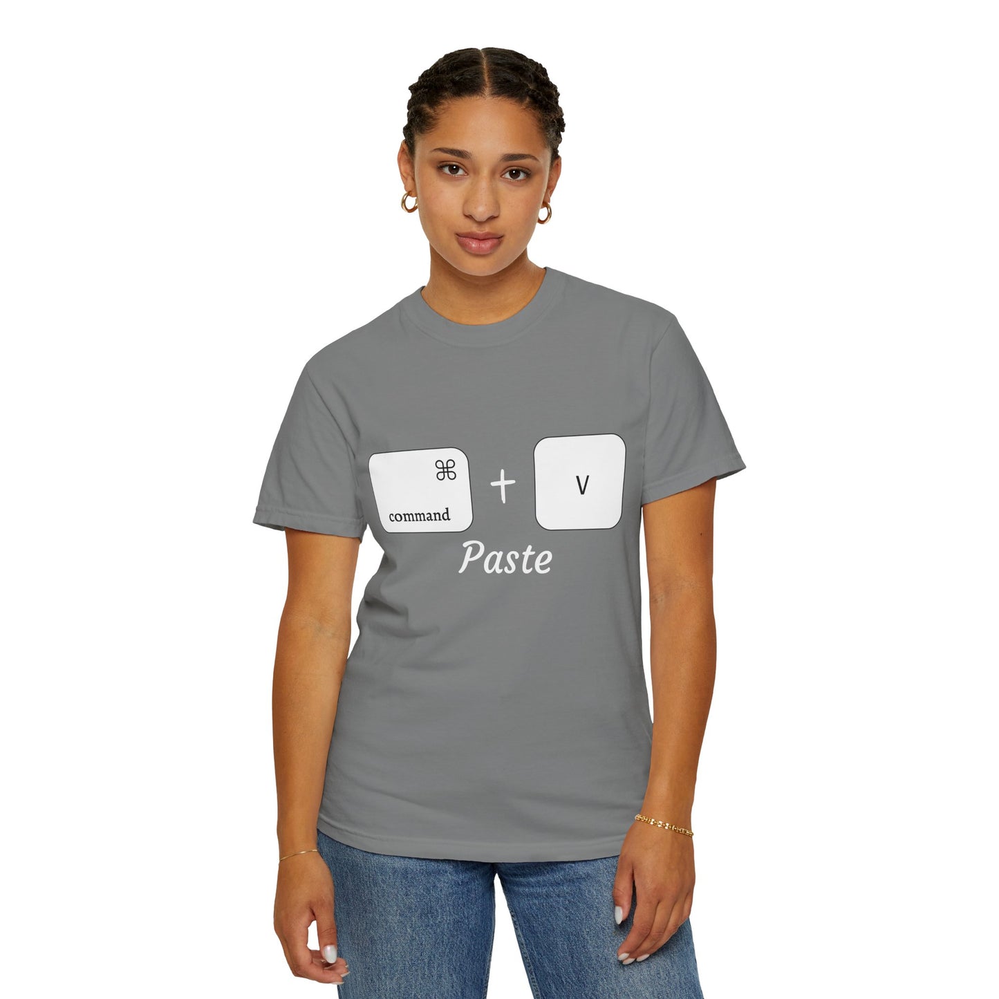 Command + V - Paste T-Shirt (white)
