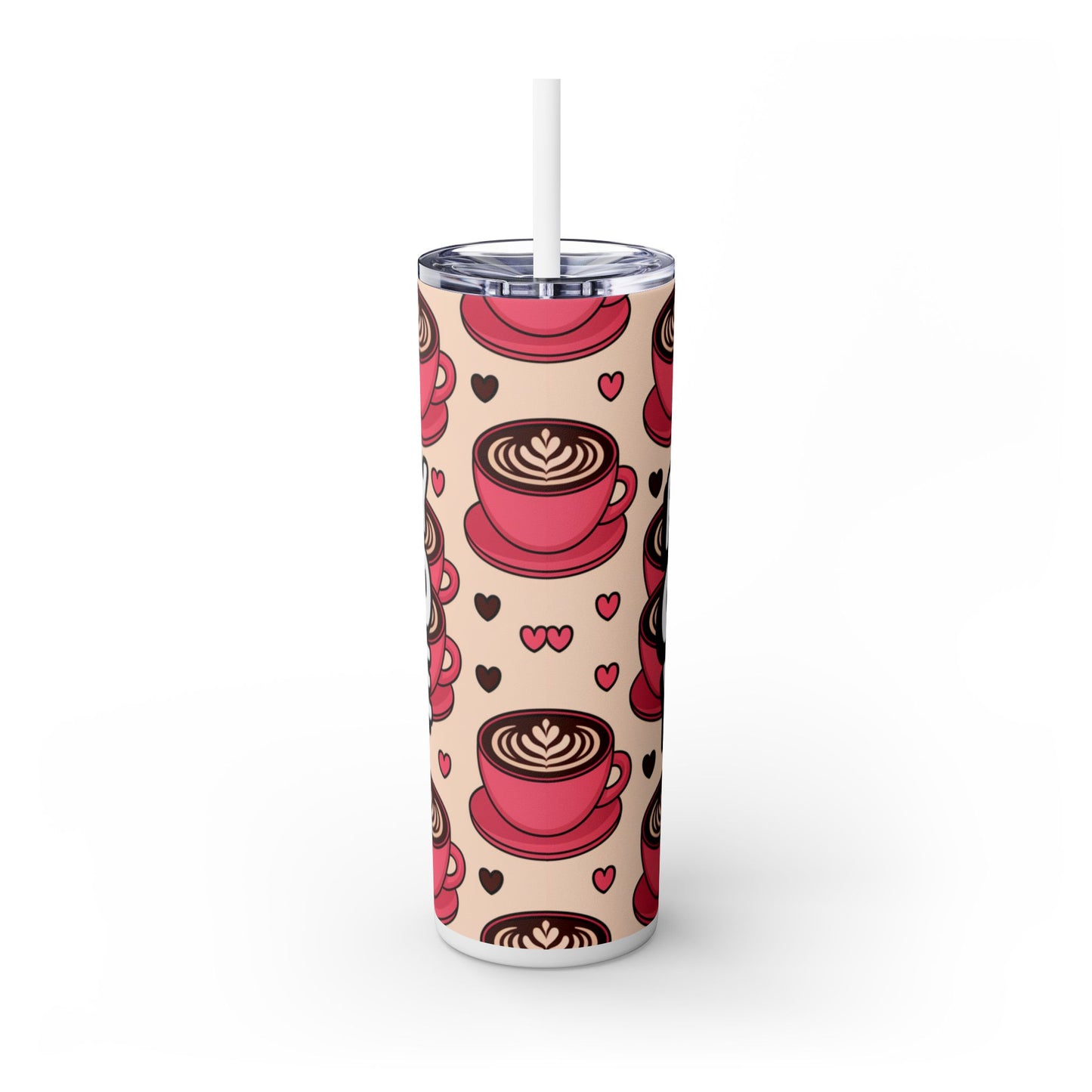 Coffee Lover's Skinny Tumbler with Straw - 20oz
