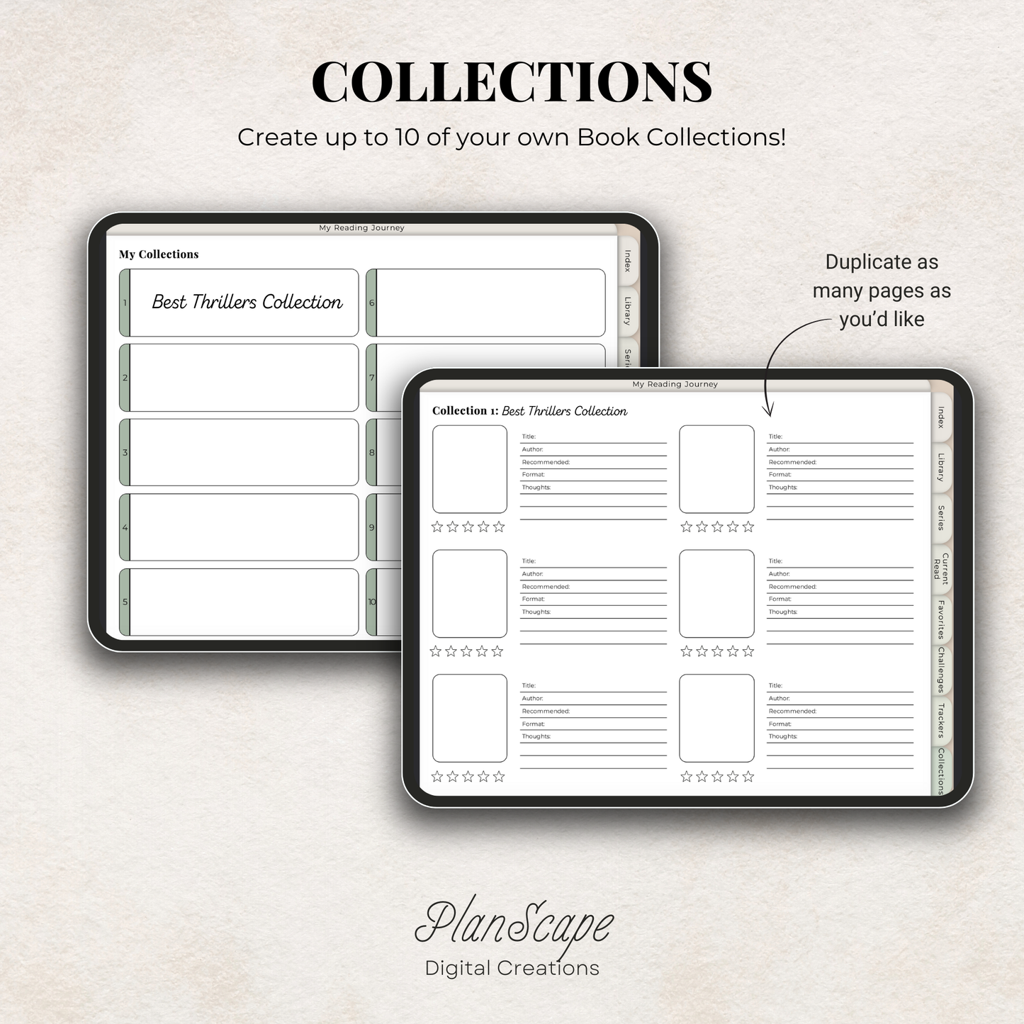 Minimalist Digital Reading Journal: Book Tracker & Series Planner