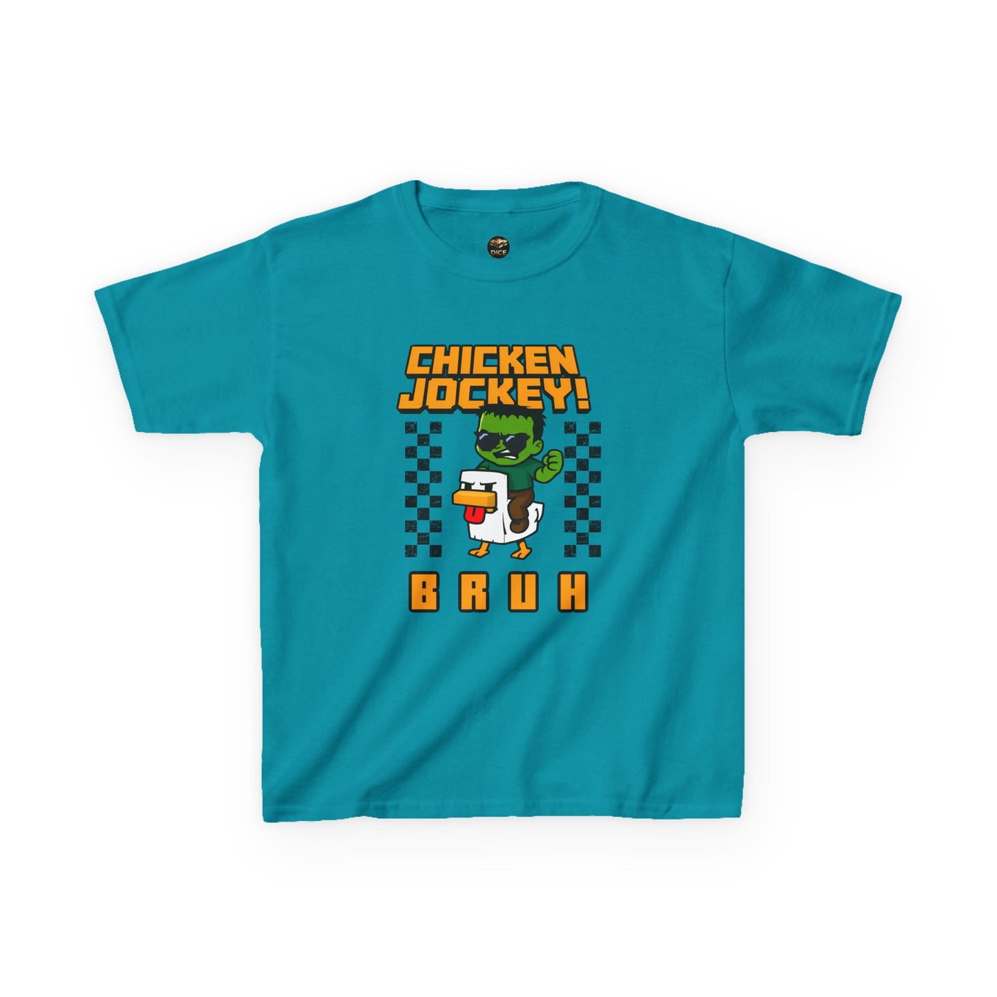 Kids Graphic Tee, Funny Chicken Jockey Design