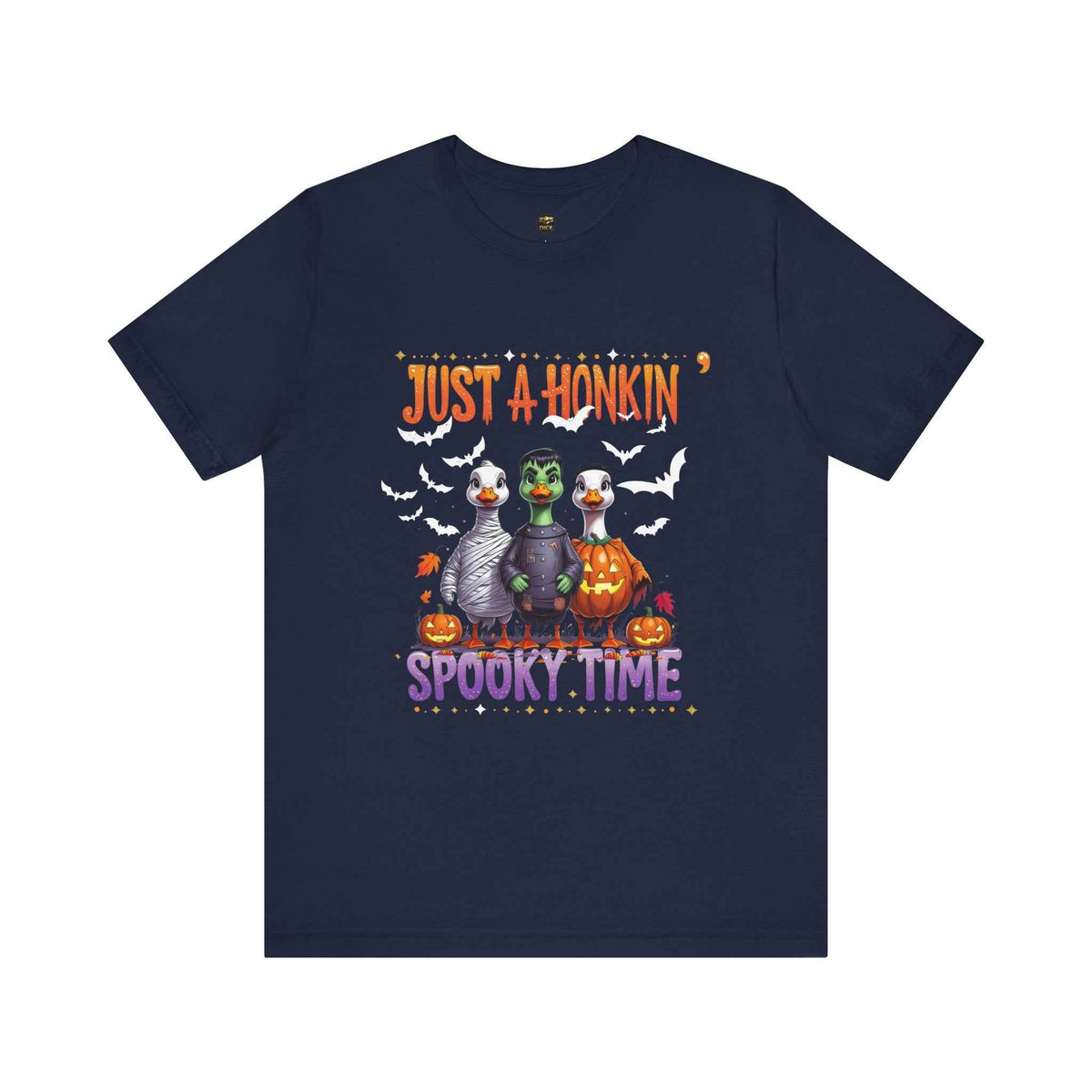 Just a Honkin’ Spooky Time Halloween T-shirt with white bats