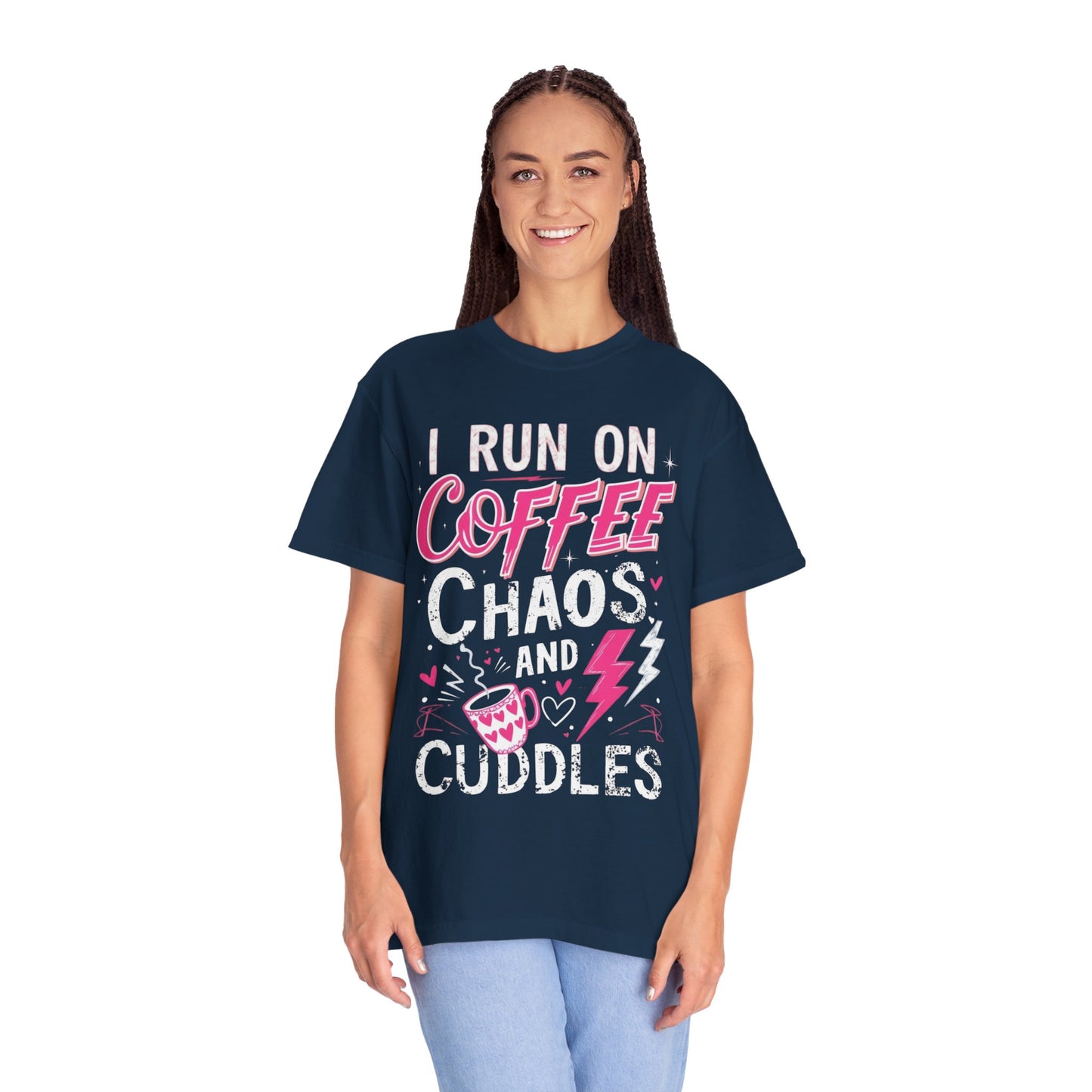 Coffee Chaos and Cuddles T-Shirt for Moms & Coffee Lovers