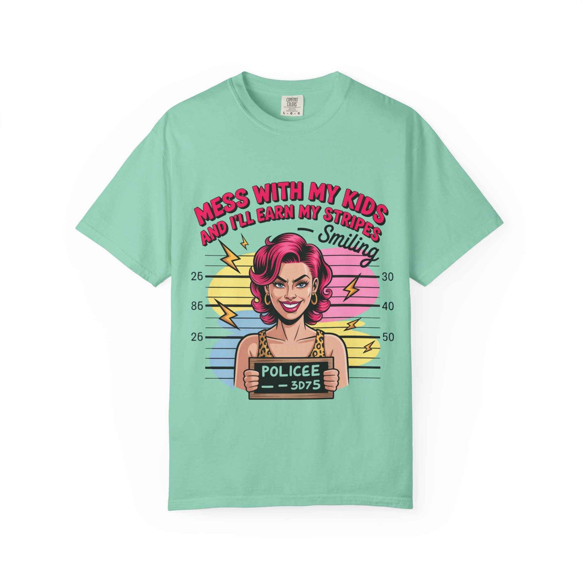 Funny "Mess with My Kids and I'll Earn My Stripes" Graphic Tee