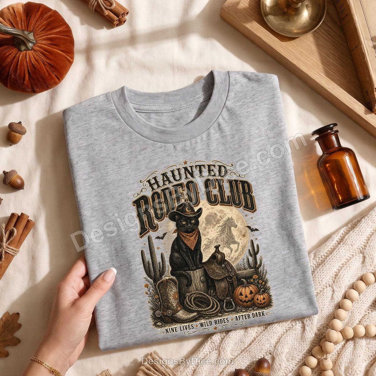 Haunted Rodeo Club Shirt | Western Black Cat Halloween Tee