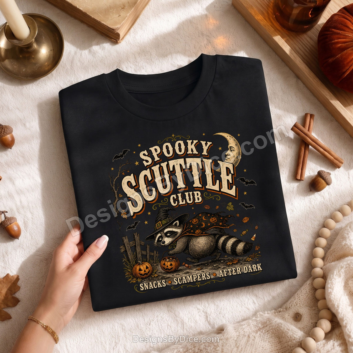 Spooky Scuttle Club Shirt | Halloween Raccoon Graphic Tee