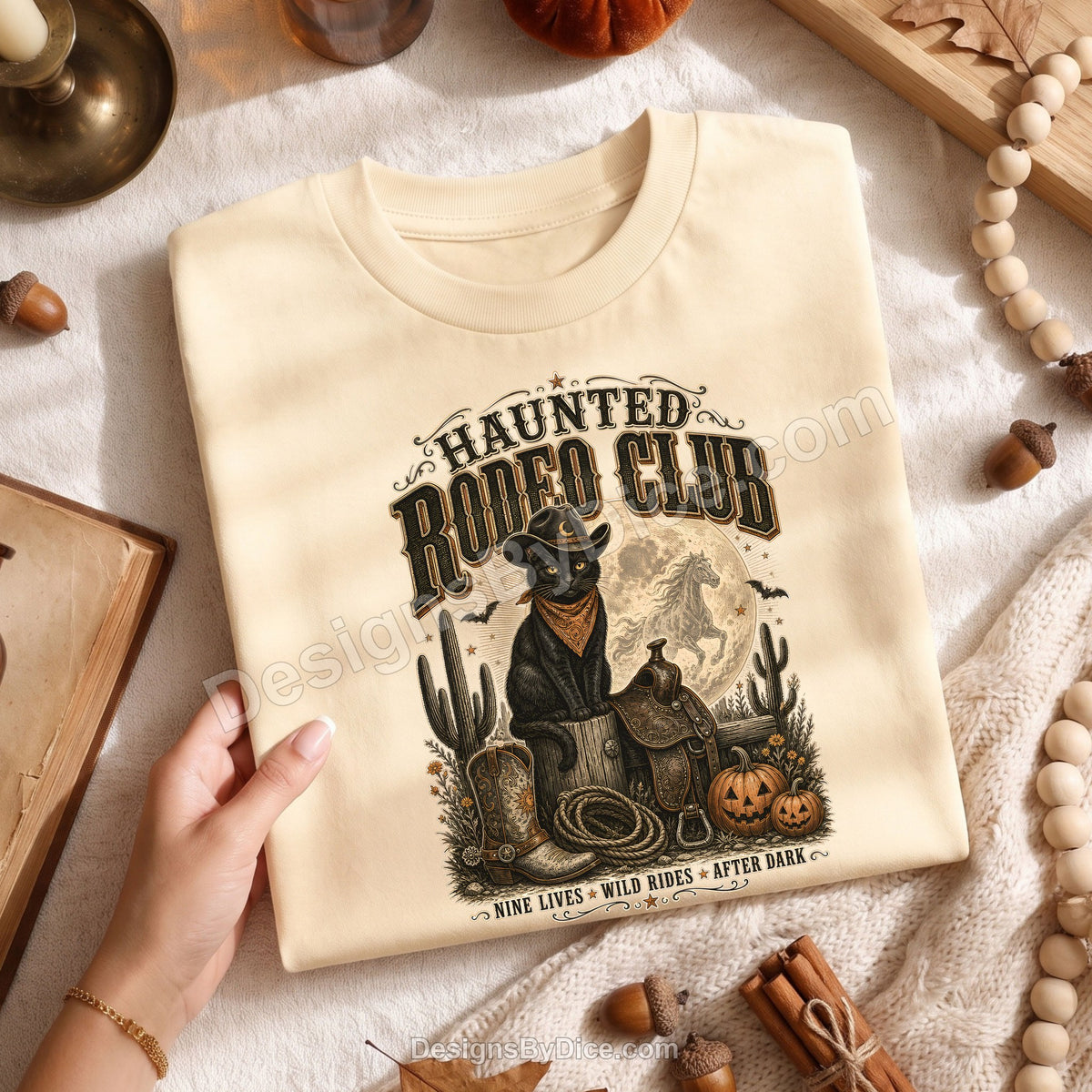 Haunted Rodeo Club Shirt | Western Black Cat Halloween Tee