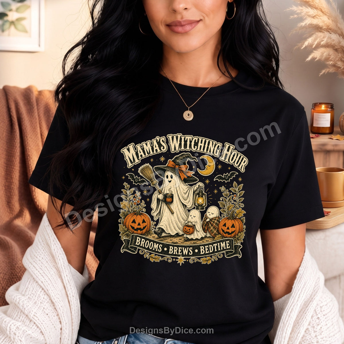 Mama's Witching Hour Shirt | Cute Halloween Mom Ghost Tee