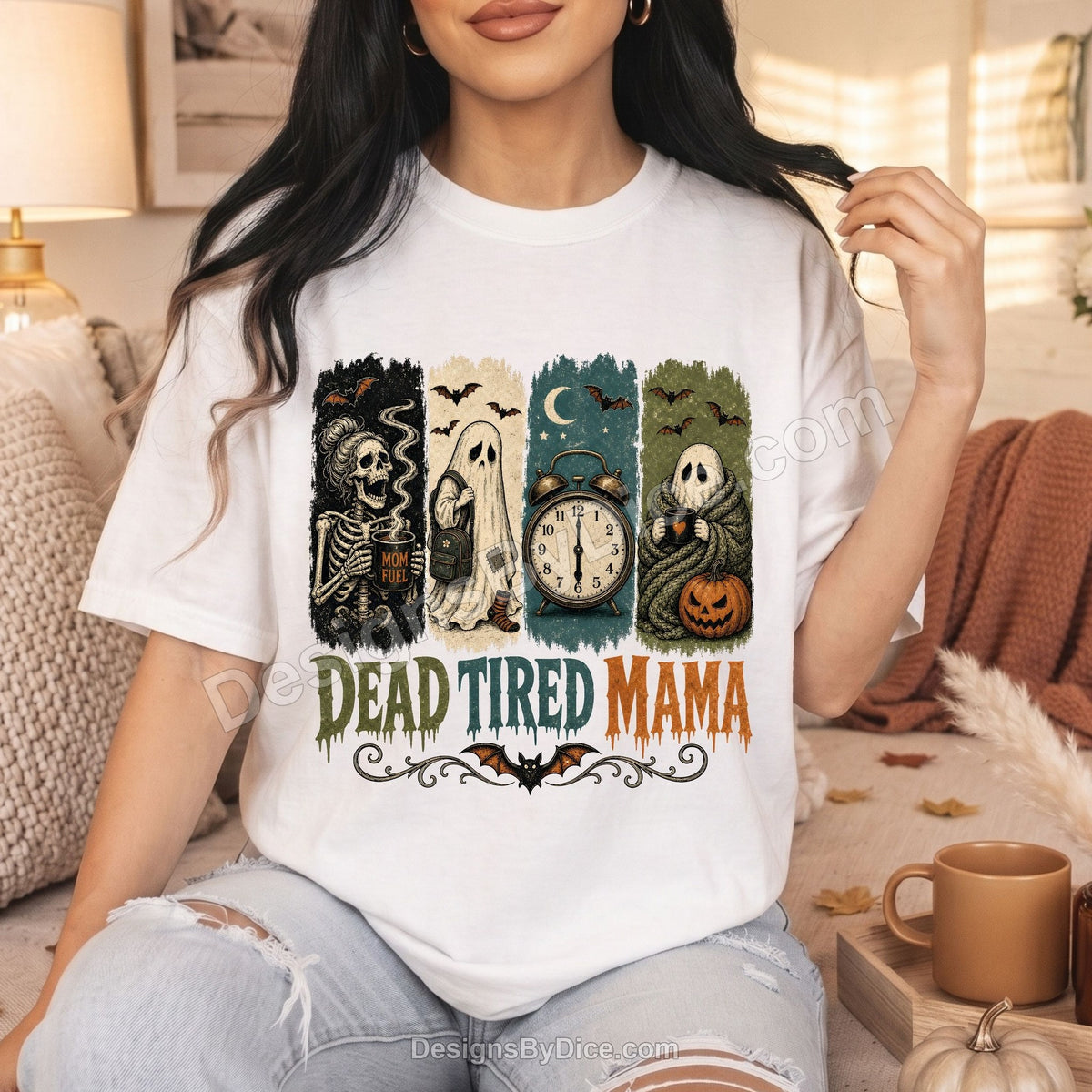 Dead Tired Mama Shirt | Funny Halloween Mom Tee