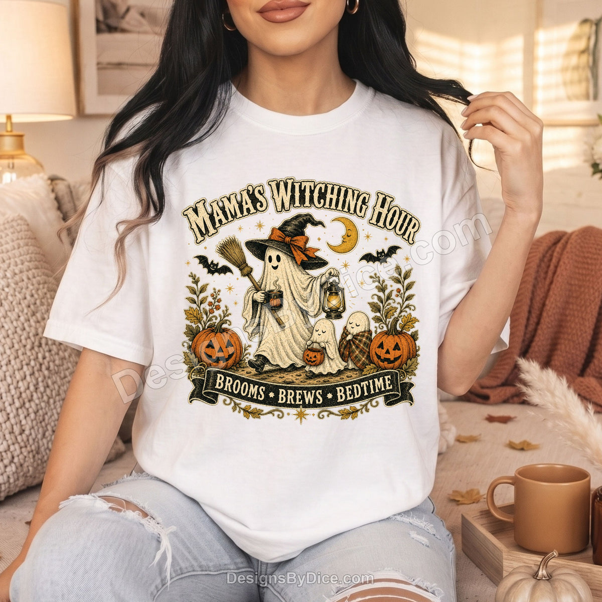 Mama's Witching Hour Shirt | Cute Halloween Mom Ghost Tee