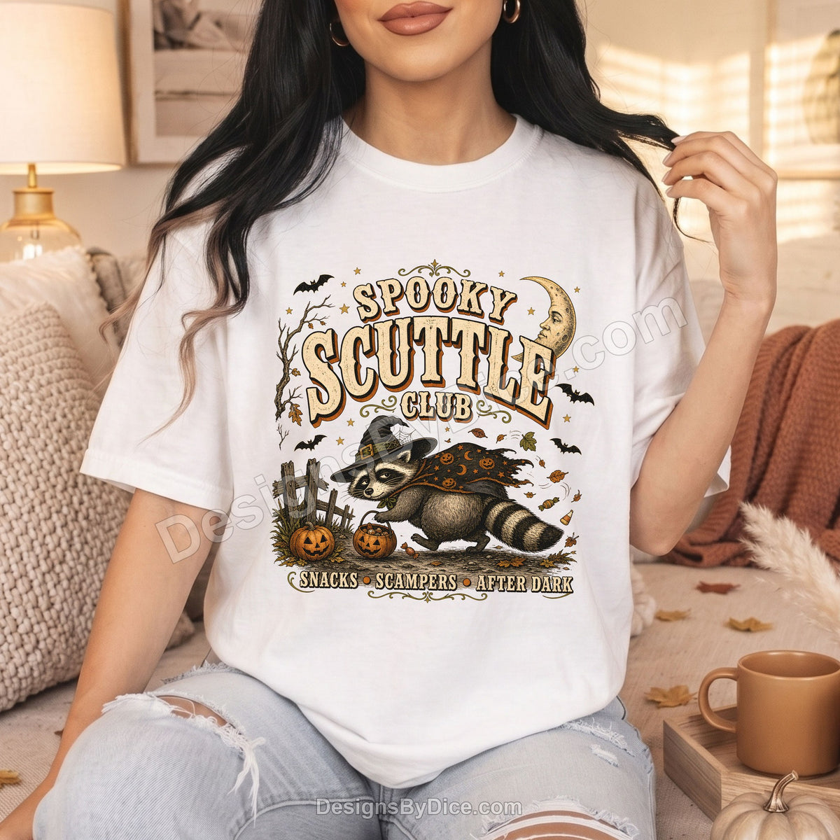 Spooky Scuttle Club Shirt | Halloween Raccoon Graphic Tee