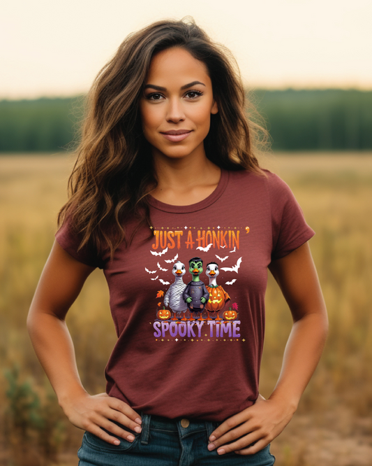 Spooky Tee - Just A Honkin Spooky Time (White Bats)