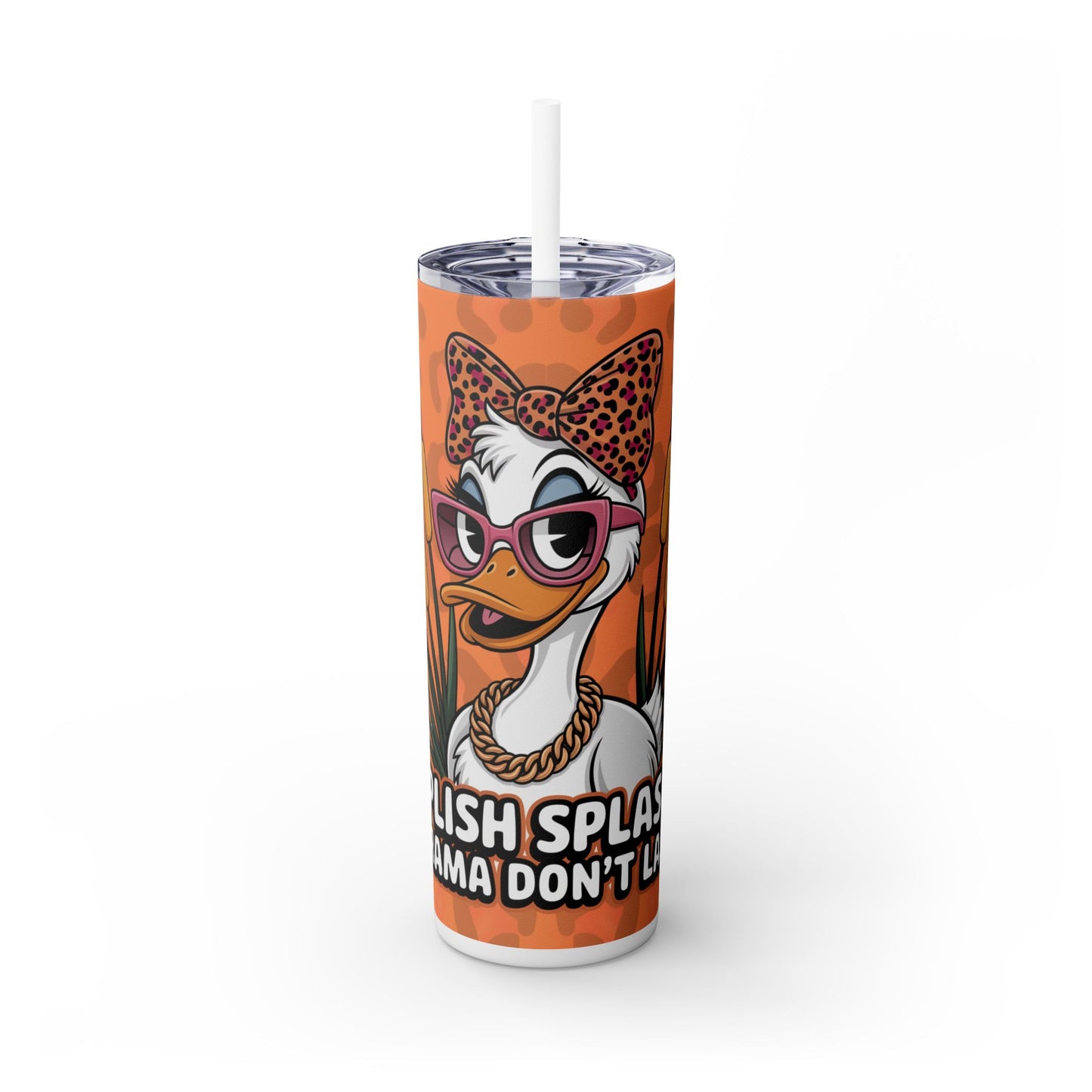 Funny Duck Skinny Tumbler with Straw - 20oz