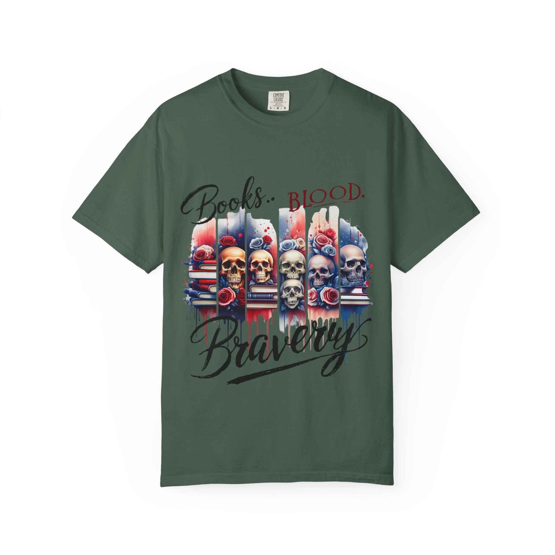Books, Blood, and Bravery | Patriotic Graphic Tshirt