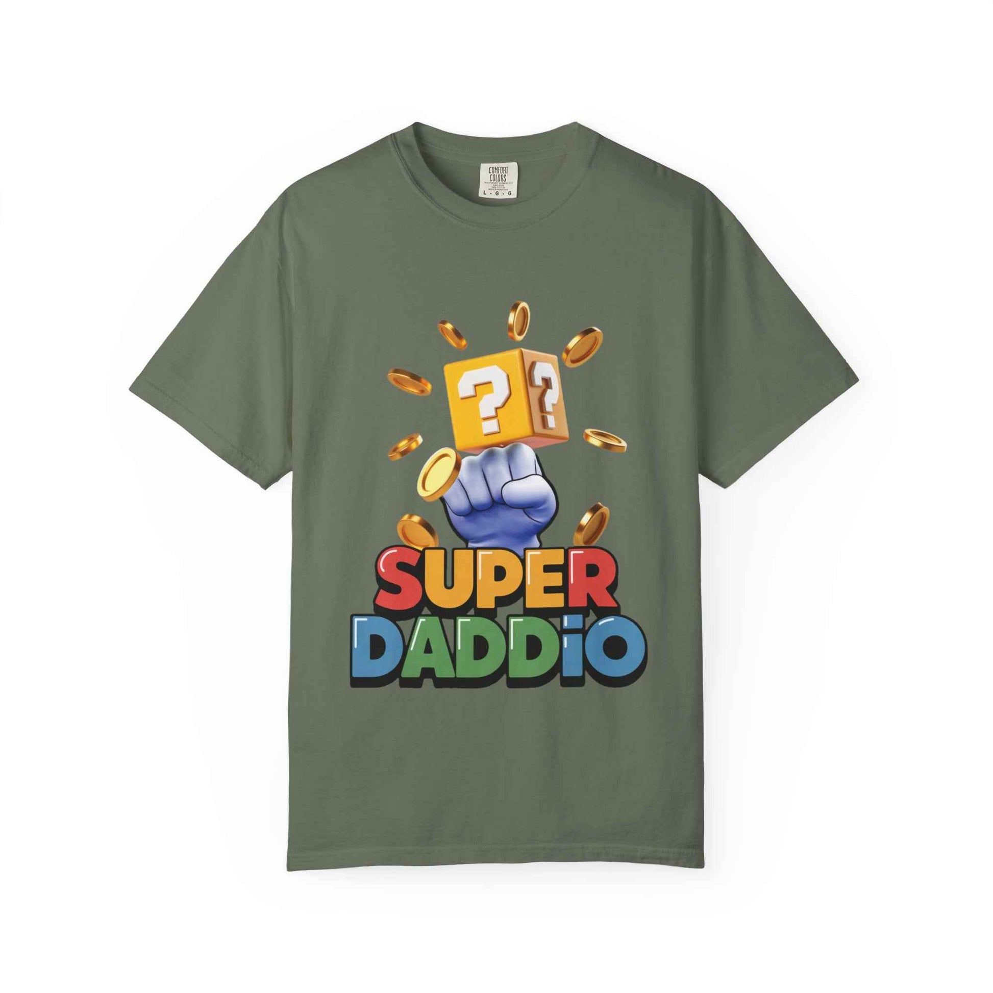 Super Daddio Garment-Dyed T-Shirt - Fun Gaming Tee for Dads