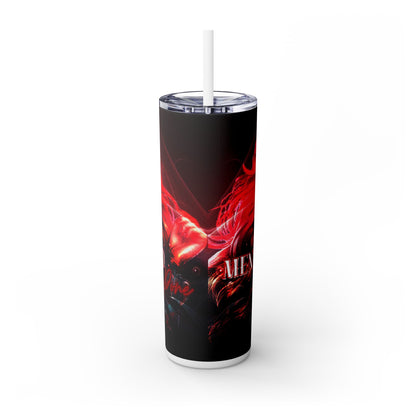 Fierce Red Skinny Tumbler with Straw - 20oz | Mentally Booked