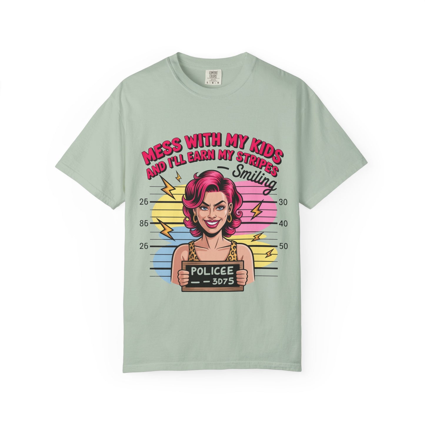 Funny "Mess with My Kids and I'll Earn My Stripes" Graphic Tee