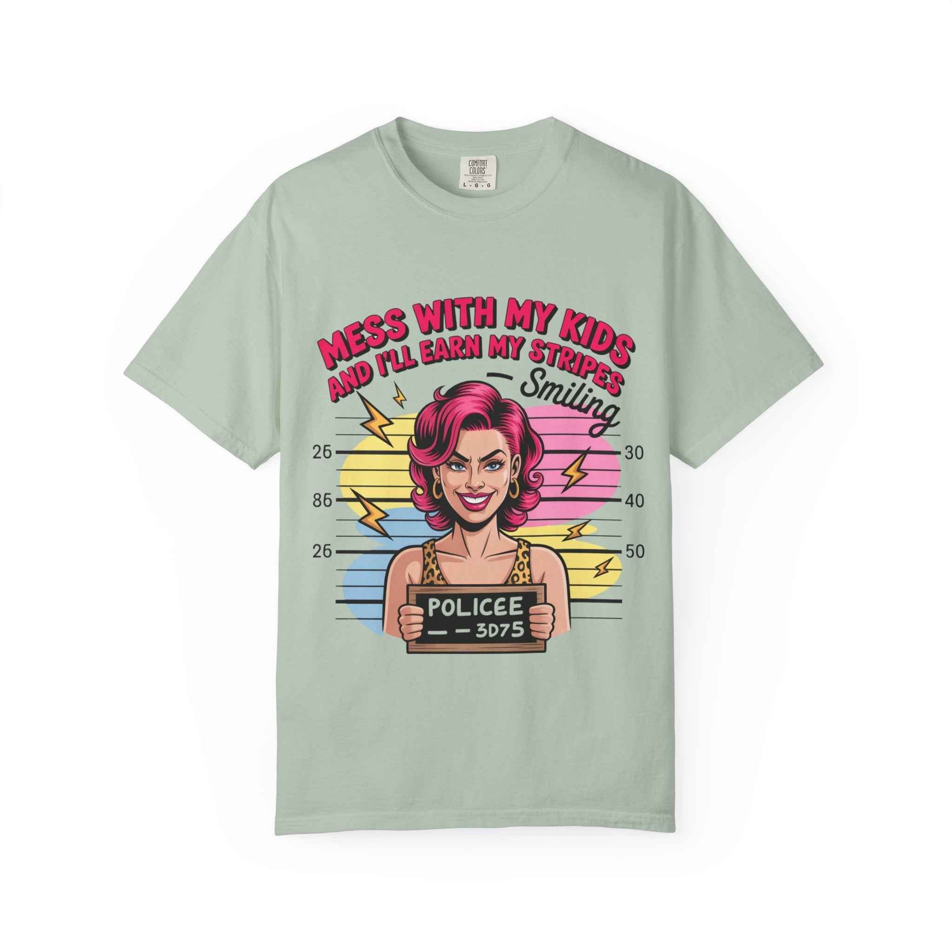 Funny "Mess with My Kids and I'll Earn My Stripes" Graphic Tee