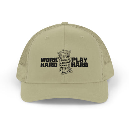 Work Hard Play Hard Snapback Trucker Cap