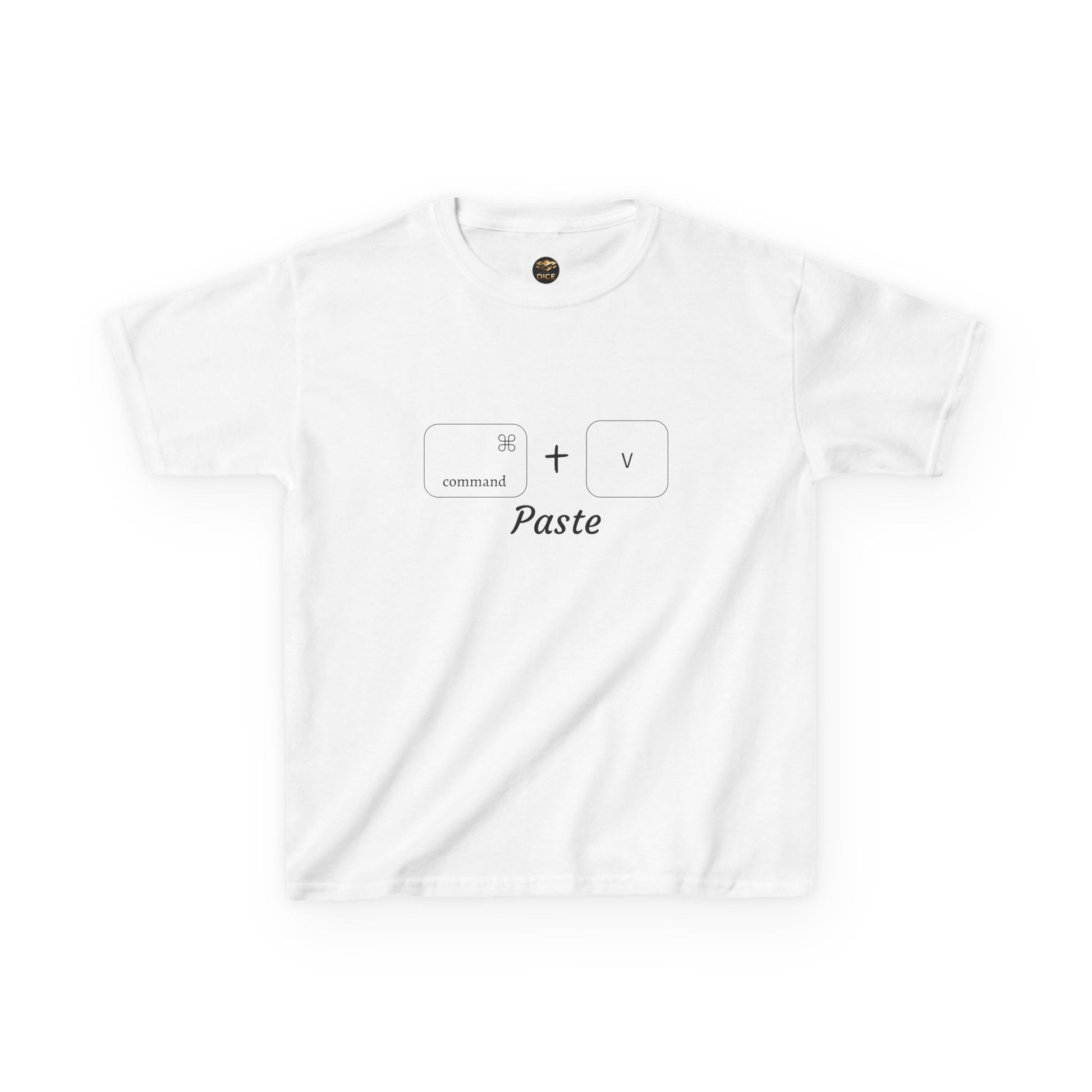 Kids Command + V - Paste Tshirt (Black Border) - Designs By Dice