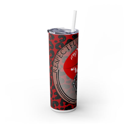 Sassy Skeleton Design - 20oz Skinny Tumbler with Straw
