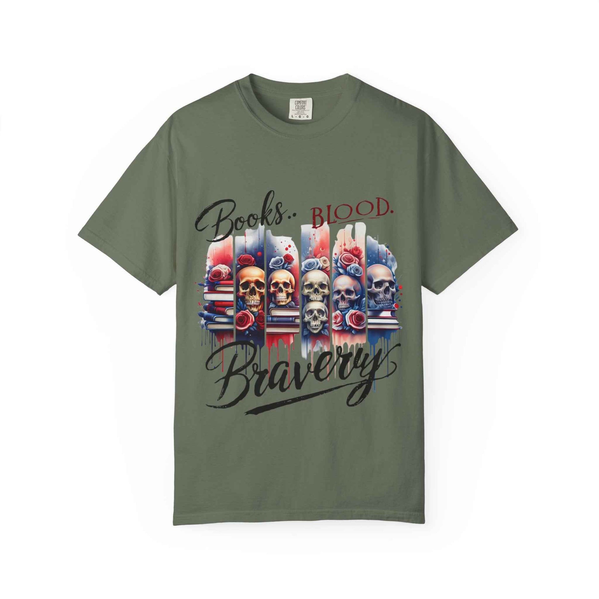 Books, Blood, and Bravery | Patriotic Graphic Tshirt