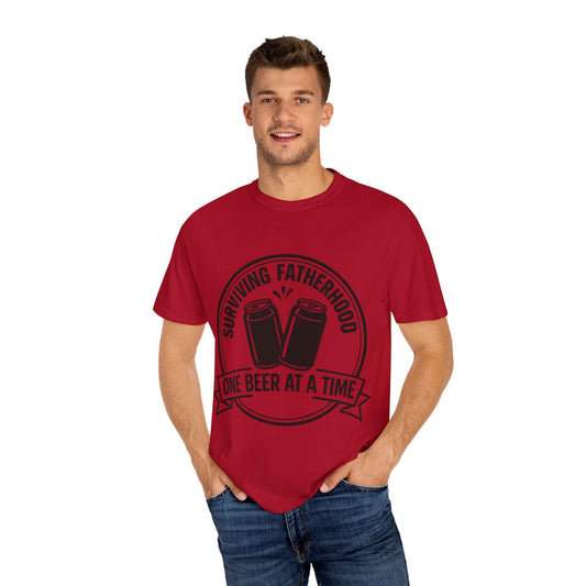 Surviving Fatherhood T-Shirt - Unisex Funny Beer Graphic Tee
