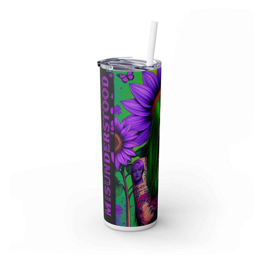 Misunderstood Floral Skinny Tumbler with Straw - 20oz