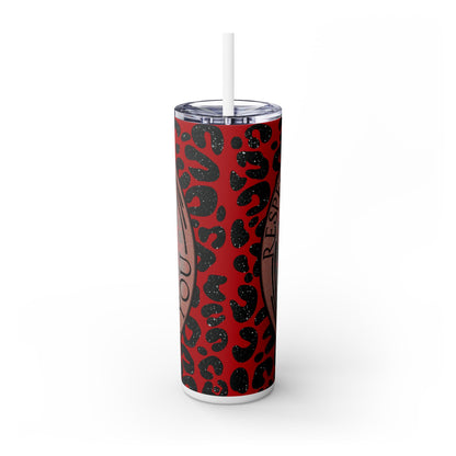 Sassy Skeleton Design - 20oz Skinny Tumbler with Straw