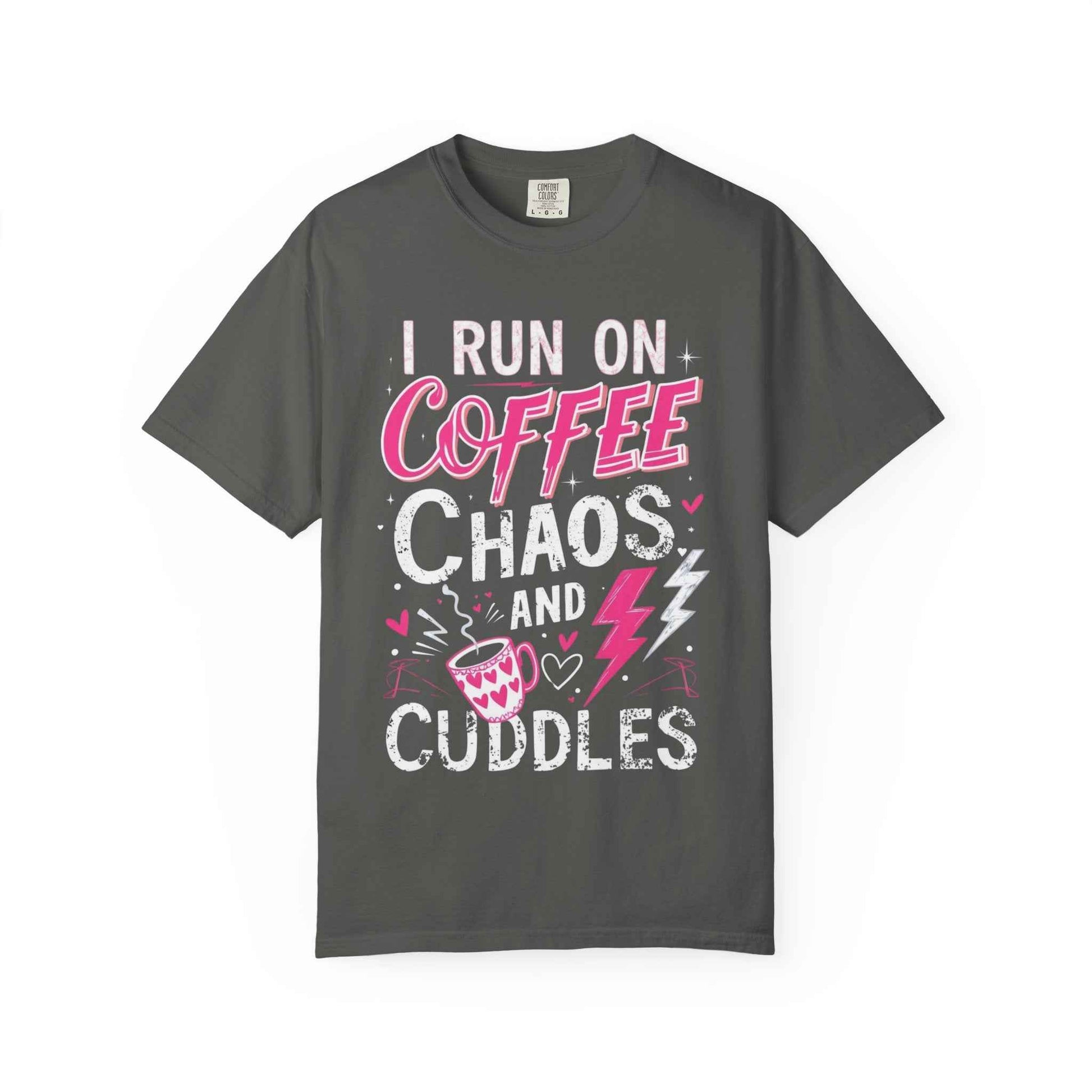 Coffee Chaos and Cuddles T-Shirt for Moms & Coffee Lovers