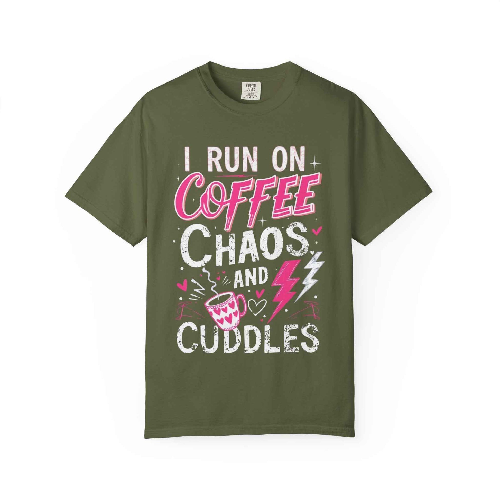 Coffee Chaos and Cuddles T-Shirt for Moms & Coffee Lovers