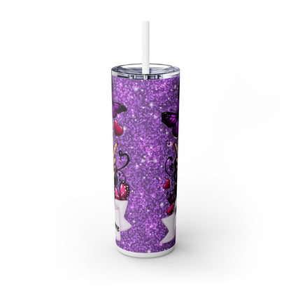 Vintage-Inspired Tattoo Art Skinny Tumbler with Straw - 20oz