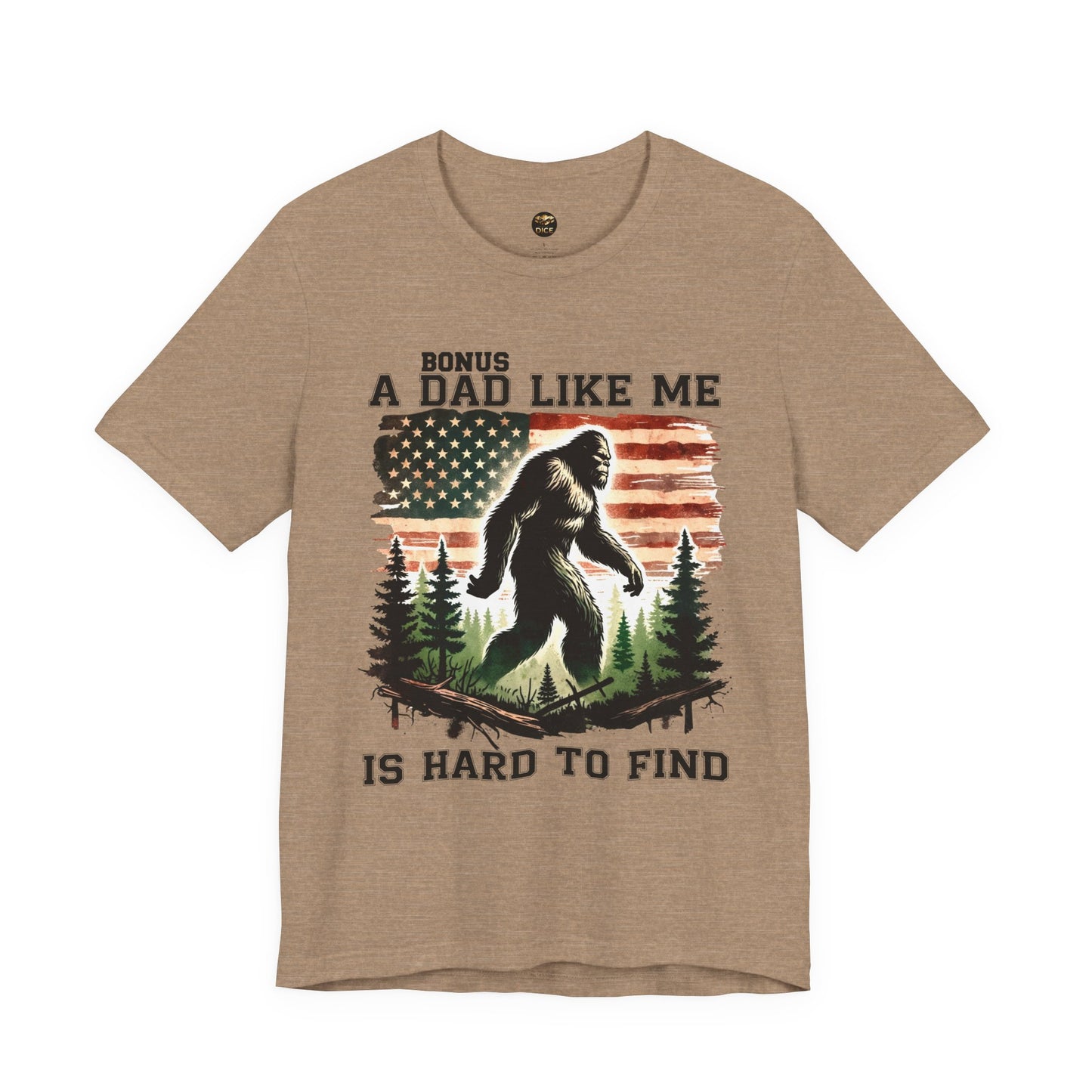 Bonus Dad Like Me Is Hard to Find Bigfoot T-Shirt | Funny Stepdad Sasquatch Shirt
